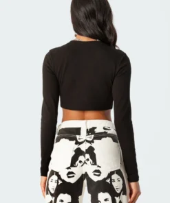 S11742_black Tops Nikita Ribbed Clasp Top