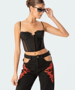 S11294_black Tops Payton Lace Corset