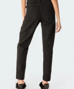 S11749_black Pocketless Flame Jeans