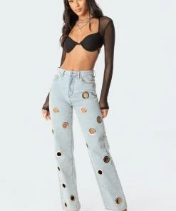 S11741_black Lin Mesh Bra Top