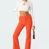 S11711_orange Tony Corduroy Flared Pants