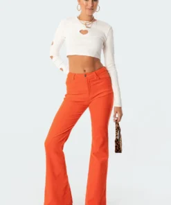 S11711_orange Tony Corduroy Flared Pants