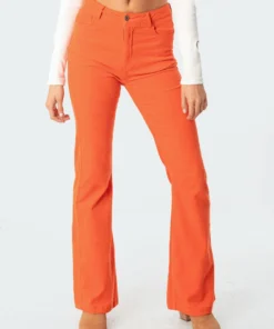 S11711_orange Tony Corduroy Flared Pants
