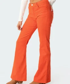 S11711_orange Tony Corduroy Flared Pants