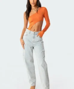 S11748_orange Freya Cut-Out Bodysuit