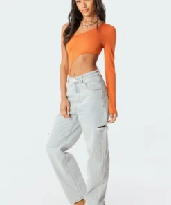 S11748_orange Freya Cut-Out Bodysuit