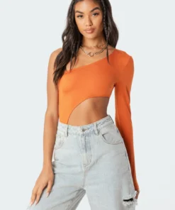 S11748_orange Freya Cut-Out Bodysuit