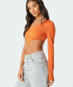 S11748_orange Freya Cut-Out Bodysuit