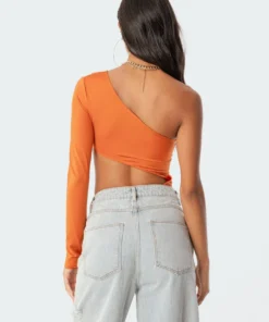 S11748_orange Freya Cut-Out Bodysuit