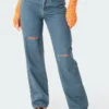 S11441_blue Pants Raquel Folded Jeans