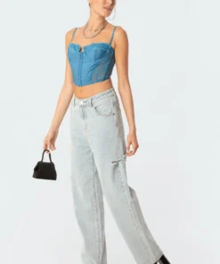 S11676_light-blue Pants Leona Boyfriend Ripped Jeans