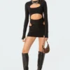 S11745_black Elina Cut-Out Mini Dress