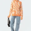 S11547_orange Morphy Oversized Sweater