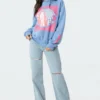 S11671_blue Tops Guilty Pleasure Hoodie