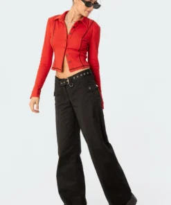 S11689_hamra Tops Penny Stitch Ribbed Top