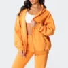S11704_orange Nova Oversized Hoodie Tops