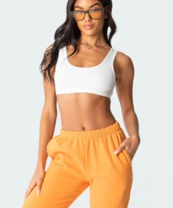 S11705_white Essential Ribbed Crop Top Tops