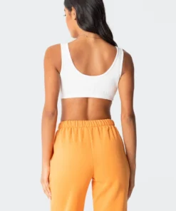 S11705_white Essential Ribbed Crop Top Tops