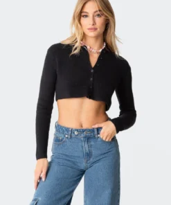 Edikted Shop 15 1022-1_black Otto Cropped Cardigan