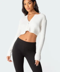 1022-1_white Otto Cropped Cardigan Tops