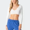 7012_white Romance Ribbed Crop Top