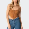 S11457-1_brown Tops Clara Corduroy Corset Top