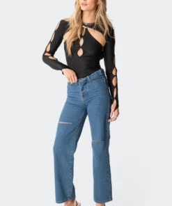 S11616_black Dion Open-Back Bodysuit