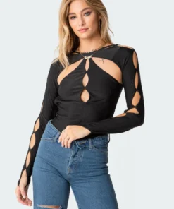 S11616_black Dion Open-Back Bodysuit