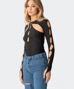 S11616_black Dion Open-Back Bodysuit