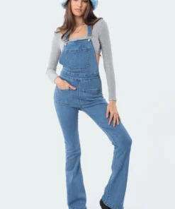 S11813_blue Harriot Denim Overalls Jumpsuits & Rompers