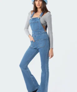 S11813_blue Harriot Denim Overalls Jumpsuits & Rompers
