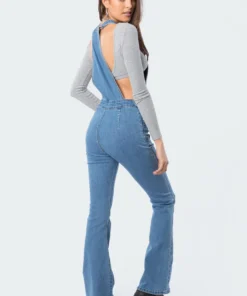 S11813_blue Harriot Denim Overalls Jumpsuits & Rompers