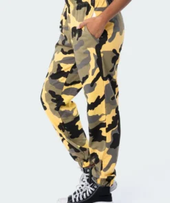 S11860_yellow Vida Camo Sweatpants