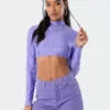 S11858_purple Kimmy Shiny Crop Top