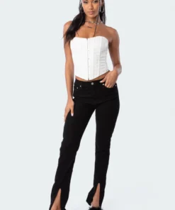 S11838_cream New In Mina Pu Strapless Corset Top