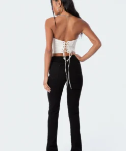 S11838_cream New In Mina Pu Strapless Corset Top