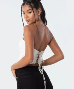 S11838_cream New In Mina Pu Strapless Corset Top