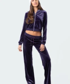 S11494_purple ERIN LOW-RISE VELOUR SWEATPANTS