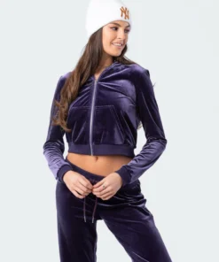 S11832_purple Erin Velvet Hoodie