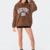 S11793_brown Teddy Oversized Hoodie