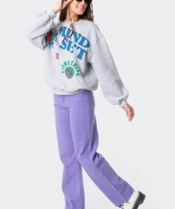 S11834_gray Happy Mindset Sweatshirt