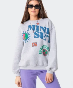 S11834_gray Happy Mindset Sweatshirt