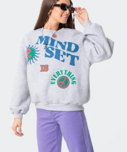 S11834_gray Happy Mindset Sweatshirt