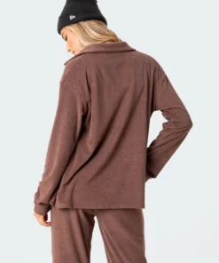 S11588_brown Abby Terry Shirt Tops