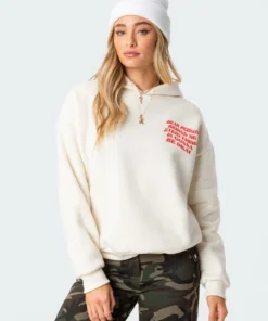 S11795_cream Everything'S Ok Hoodie New In