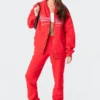 S11878_red New York Oversized Hoodie Tops