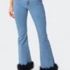 S11842_blue Britney Faux Fur Flared Jeans