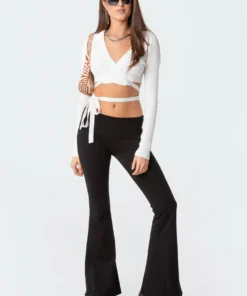 S11767_cream Tops Elianna Knitted Wrap Top