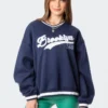 S11803_navy Tops Babe Oversized Sweatshirt