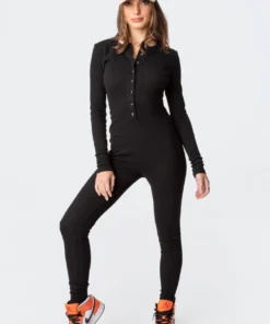 S11743_black Jumpsuits & Rompers Maddy Ribbed Jumpsuit